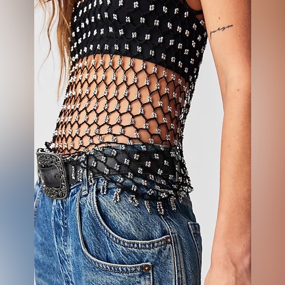 Free People Soula Beaded Tank Large NWT - Picture 3 of 4